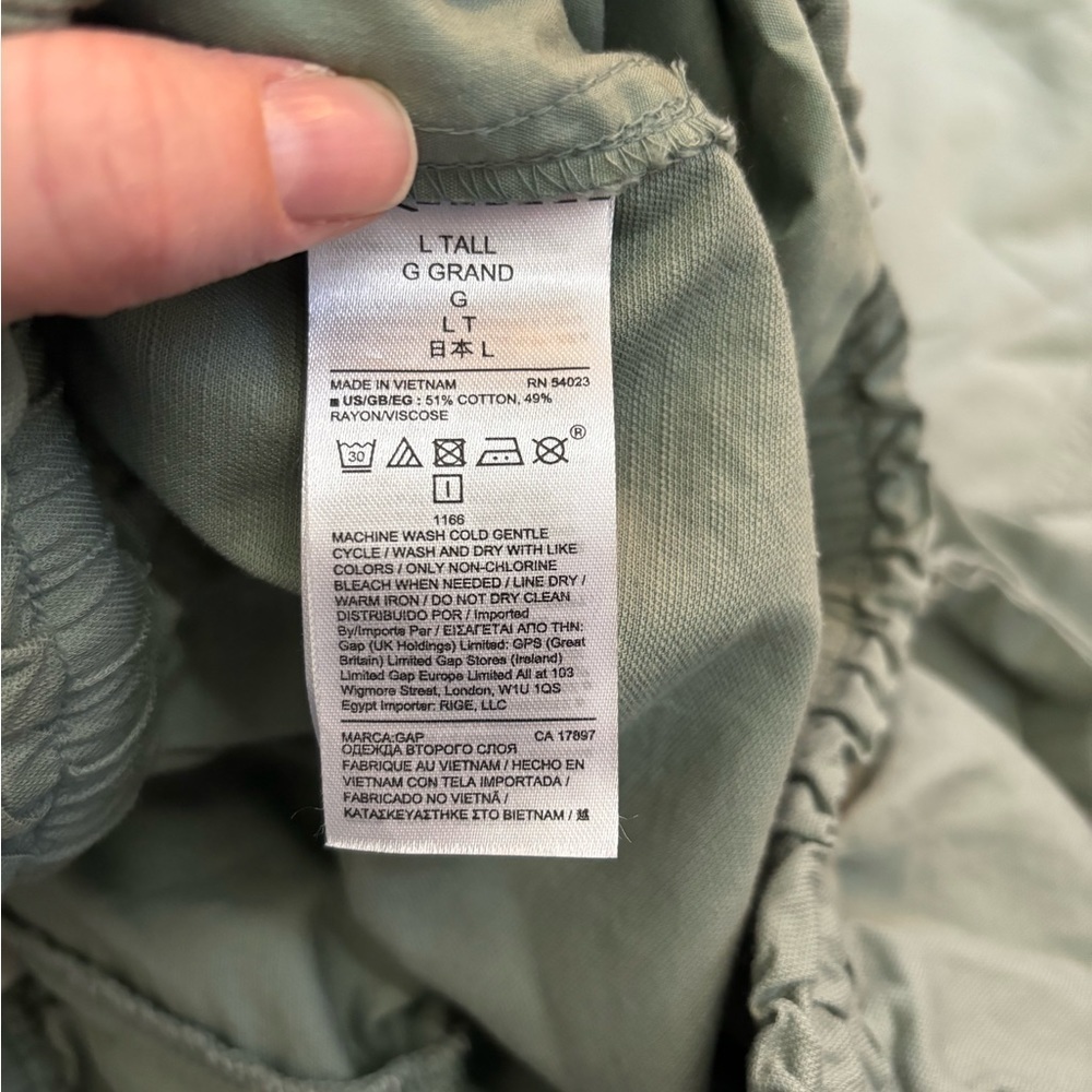 GAP • Women’s Sage Green Slim Straight Relaxed Fit Pants Size Large Tall - Picture 6 of 6